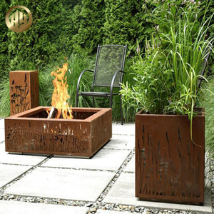 Corten Steel Rusty Treatment Metal Rectangular Stand Practical Planter