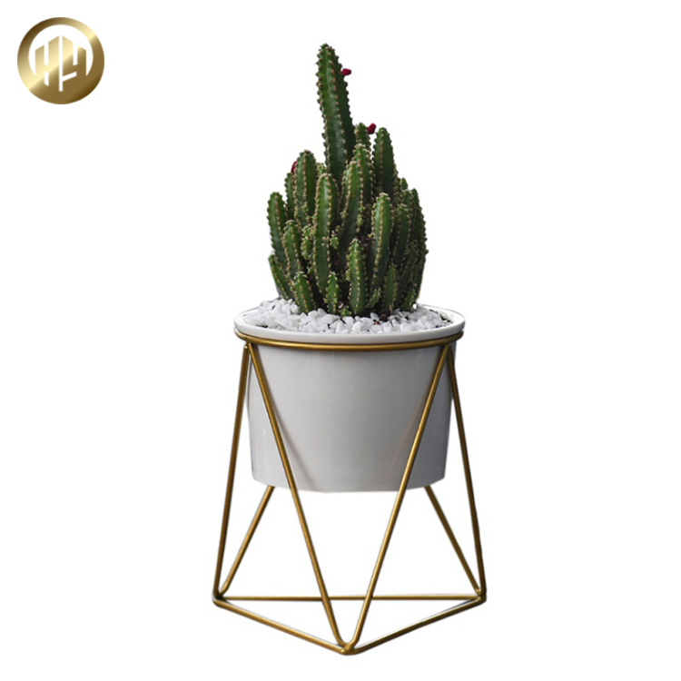 Modern Metal Round Powder Coating Decoration Flower Planter