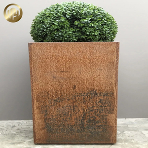 Modern Style Corten Steel Rusty Metal Tapered Decoration Flower Planter