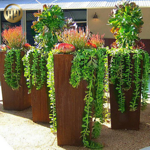 Tapered Corten Steel Rusty Stand Metal Plants Nursery Planter Pots