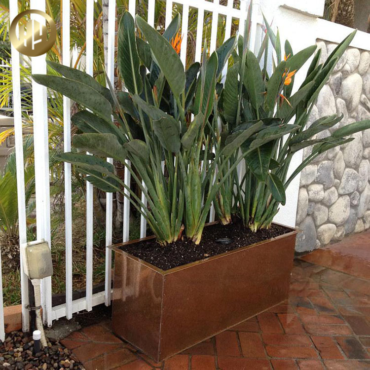 Unique Metal Powder Coating Rectangular Decoration Flower Planter Pots