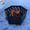 Laser Cut Pattern Square Metal Simple Wood Burning Heating Fire Pit