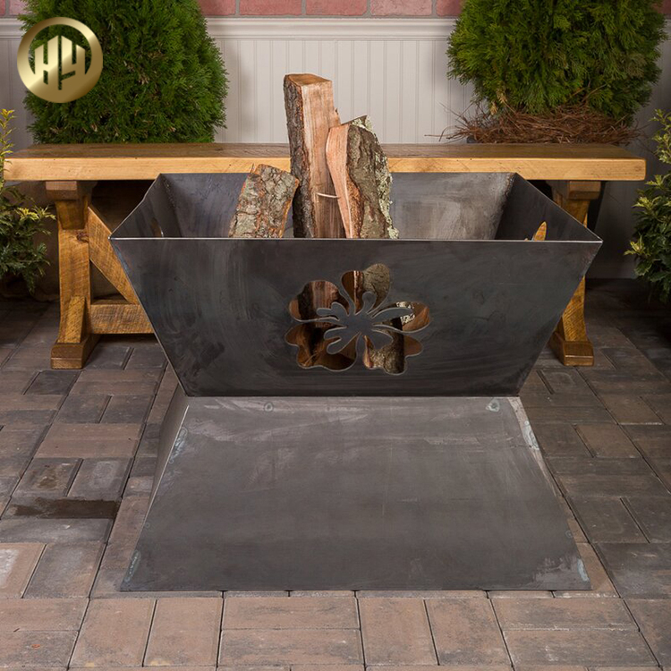 Simple Square Metal Laser Cut Pattern Decoration Heater Fire Pit