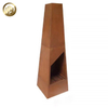 Corten Steel Stand Metal Wood Burning Simple Fire Pit Heater