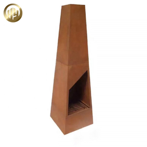 Corten Steel Stand Metal Wood Burning Simple Fire Pit Heater