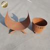 Custom Shape Garden Landscape Metal Corten Steel Wood Storage