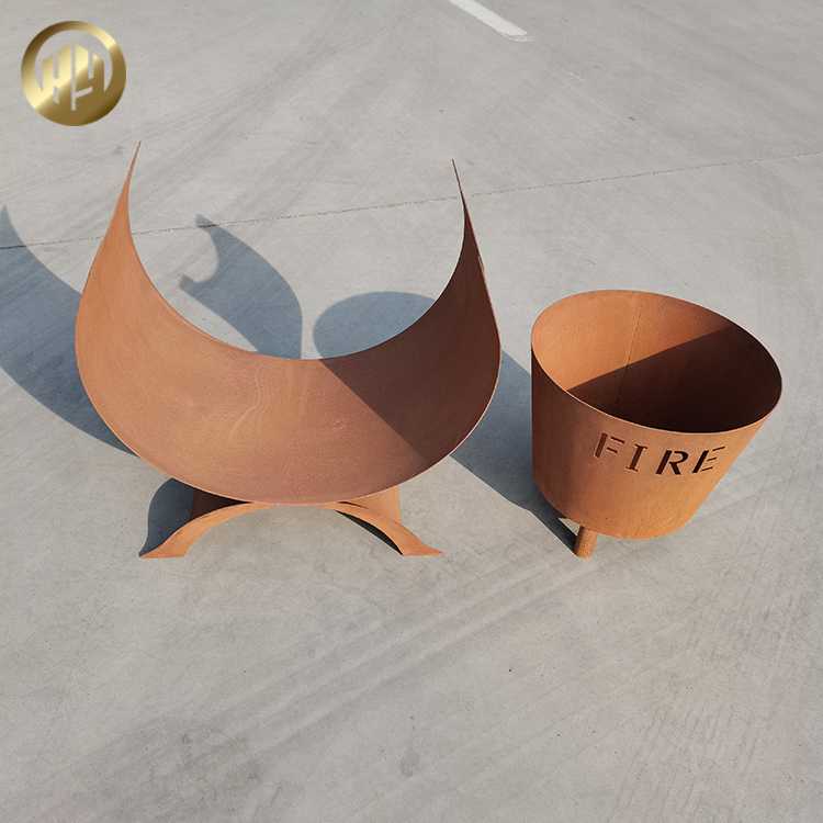 Custom Shape Garden Landscape Metal Corten Steel Wood Storage