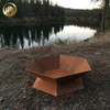 Corten Steel Assembly Metal Courtyard Decoration Hexagon Fire Pit Brazier