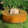 Large Metal Corten Steel Assembly Round Wood Burning Fire Pit Heater
