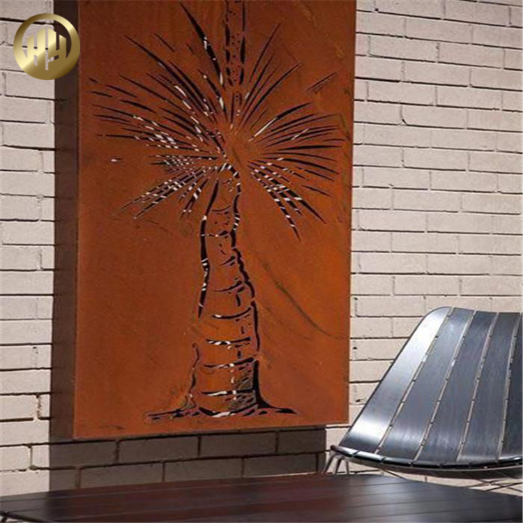 Corten Steel Wall Hanging Metal Decoration Rectangular Panel Screen