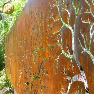 Laser Cut Pattern Corten Steel Rusty Metal Decoration Panel Screen