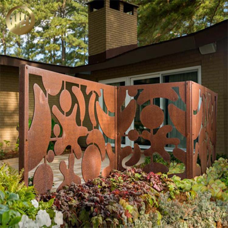 Garden Metal Modern Style Corten Steel Rusty Decoration Screen