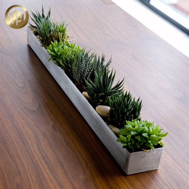 Metal Long Rectangular Simple Room Decoration Ornaments Planter