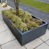 Outdoor Metal Powder Coating Rectangular Simple Plants Planter Pot