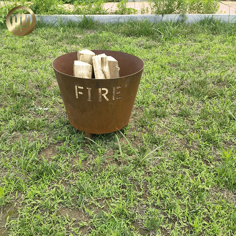 Rust Color Morden Design Wood Burning Heater Corten Steel Outdoor Fire Pit