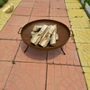 Rusty Corten Steel Round Fire Pit Outdoor Barbecue Wood Burning Heater