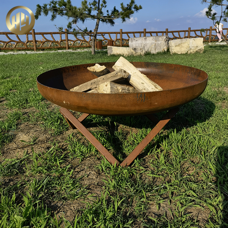 Factory Supply Rusty Metal Heater Barbecue Wood Burning Fire Pit