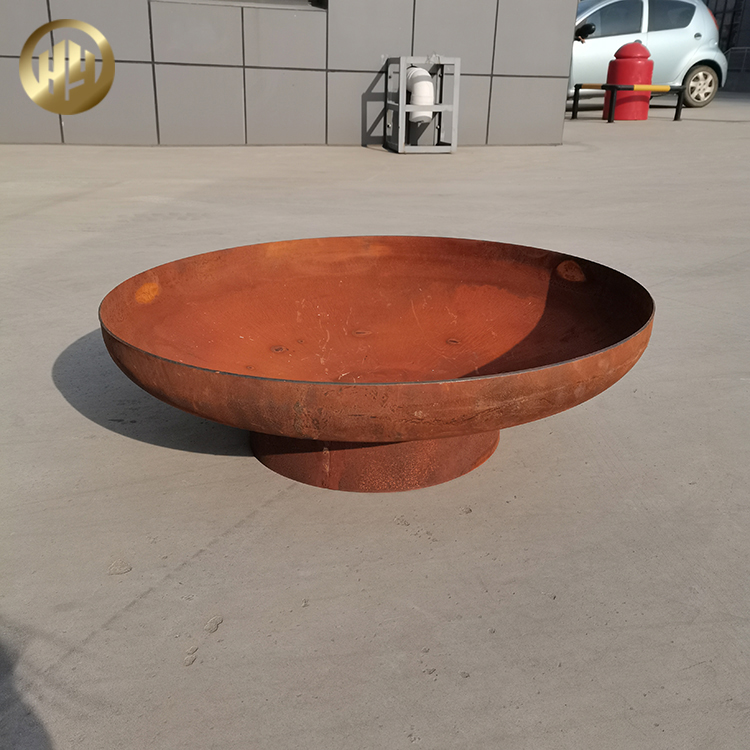 80cm Diameter Corten Steel Round Fire Bowl Pit Metal Barbecue Heater