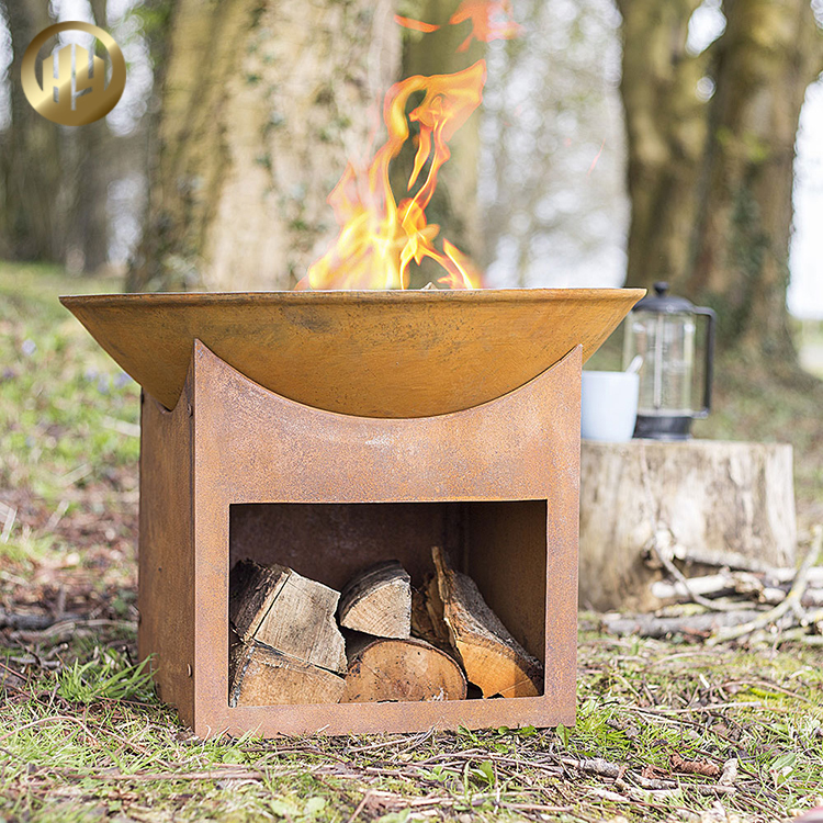 Factory Supply Round Fire Bowl Pit Metal Decoration Heater With Base Feet