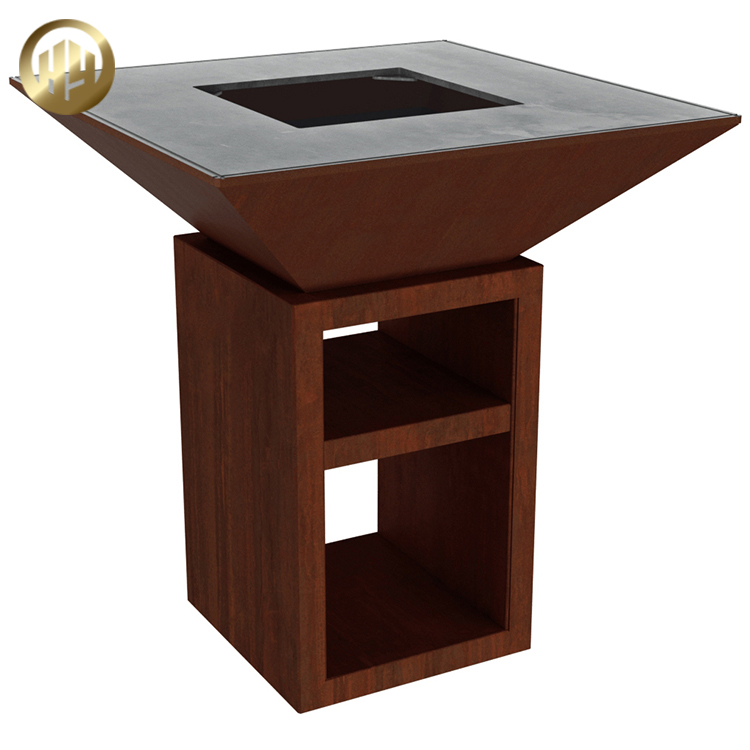 Simple Barbecue Corten Steel Custom Size Metal Practical Fire Pit