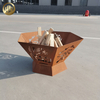 Hexagon Corten Steel Custom Pattern Wood Burning Fire Pit Metal Heater