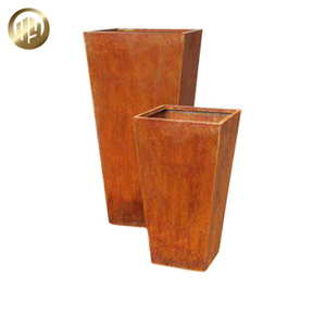Factory Supply Corten Steel Tapered Metal Practical Planter Pots For Plants