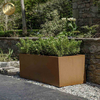 Rectangular Corten Steel Metal Outdoor Landscape Ornaments Flower Planter