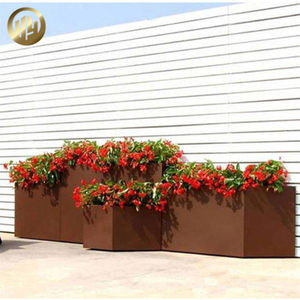 Rectangular Corten Steel Garden Decoration Metal Flower Planter Pot