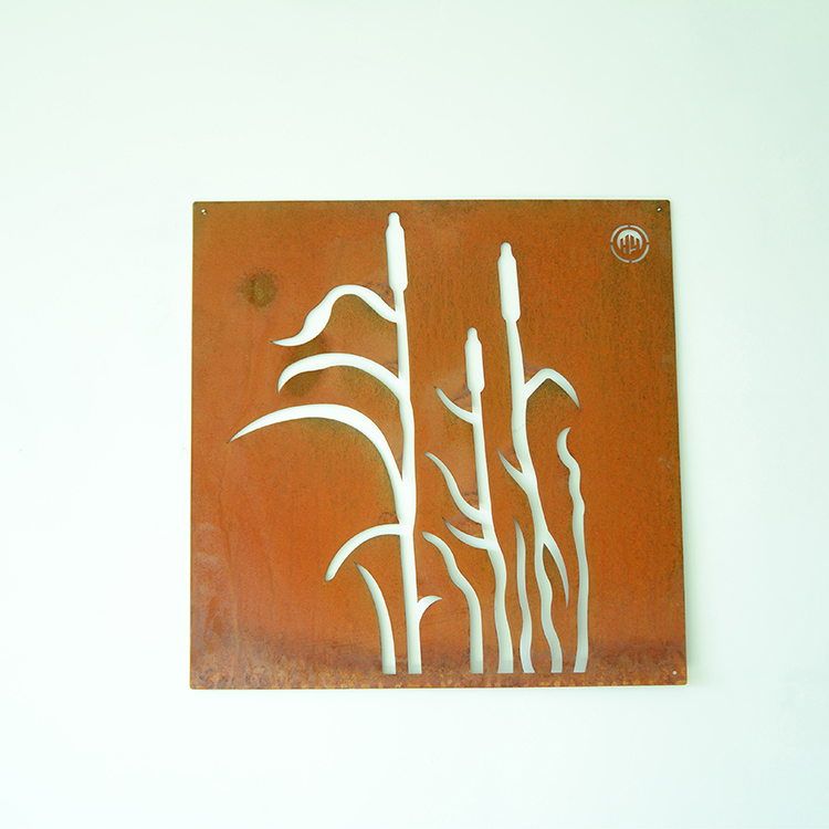 Square Shape Corten Steel Metal Custom Pattern Hanging Screen Panel