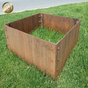 Square Corten Steel Assembly Rusty Metal Plantador Nursery Flower Pot