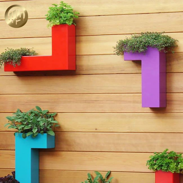 Round Flat Combination Metal Steel Flower Pot Hanging Planter