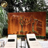 Corten Steel Custom Laser Cut Pattern Rusty Metal Landscape Screen Panel