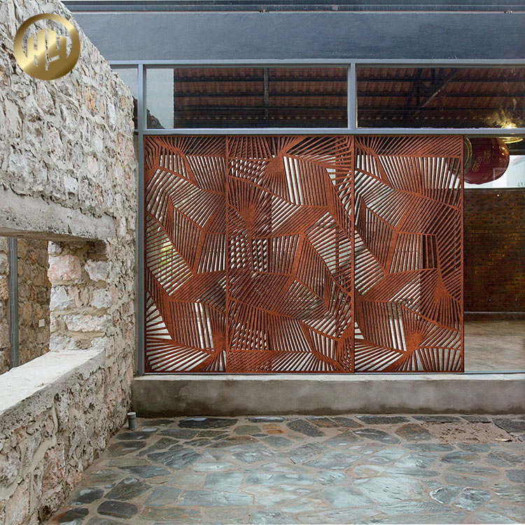 High Quality Courtyard Corten Steel Divided Metal Privacy Screen