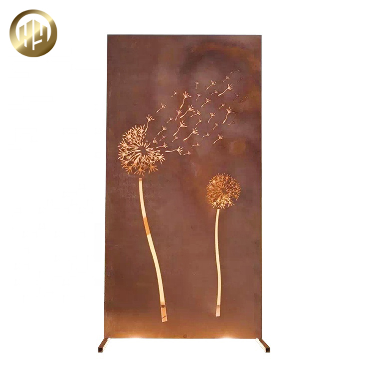 Wholesale Outdoor Corten Steel Simple Pattern Metal Decoration Screen