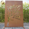 Durable Corten Steel Tree Pattern Metal Rust Decoration Panel Screen