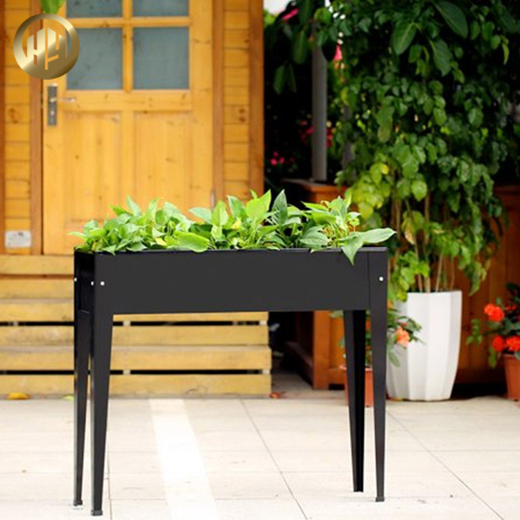High Quality Rectangular Metal Decoration Planter With Base Medium Nursery