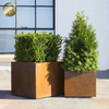 Corten Steel Rusty Metal Square Rusty Simple Planter Plantador Nursery