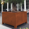 Outdoor Landscape Corten Steel Rusty Square Metal Flower Planter