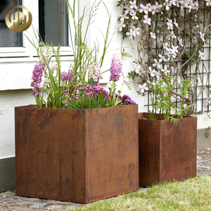 High Quality Meal Rusty Treatment Square Design Practical Planter