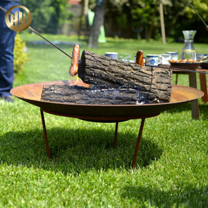 Wholesale Rusty Metal Flat Corten Steel Round Fire Pit Barbecue Heater