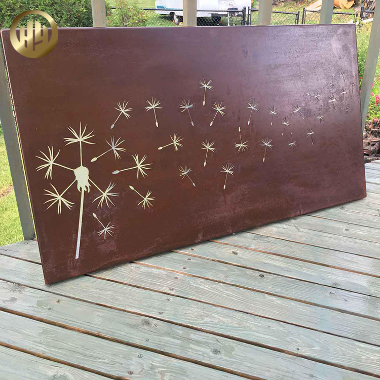 Rusty Treatment Steel Custom Size Hanging Metal Decoration Screen