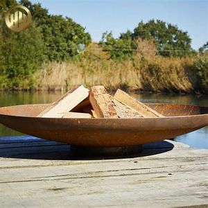 Camping Easy Carry Corten Steel Round Metal Wood Burning Fire Pit