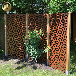 Simple Modern Metal Decoration Rectangular Corten Steel Privacy Screen