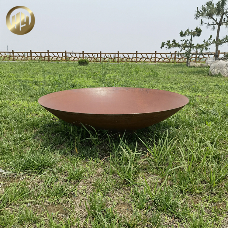 Factory Supply Corten Steel Round Barebecue Fire Pit Wood Burning Heater