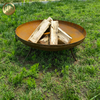 Rusty Corten Steel Round Fire Pit Outdoor Barbecue Wood Burning Heater