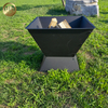 Corten Steel Rectgular Ornaments Heater Black Metal Wood Burning Fire Pit