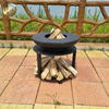 Factory Supply Corten Steel Round Outdoor Barbecue Fire Pit With Wood Storage