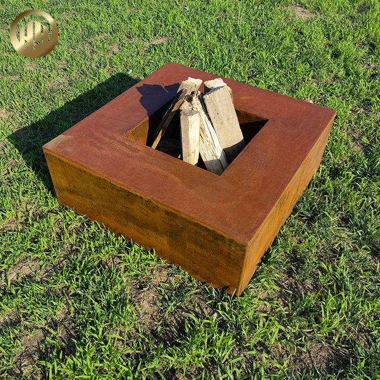 Factory Supply Rectgular Metal Heater Rusty Corten Steel Fire Pit