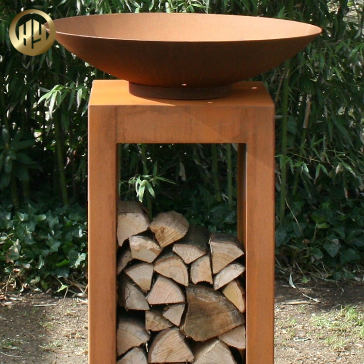Courtyard Corten Steel Metal Barbecue Party Fire Pit Wood Burning Heater