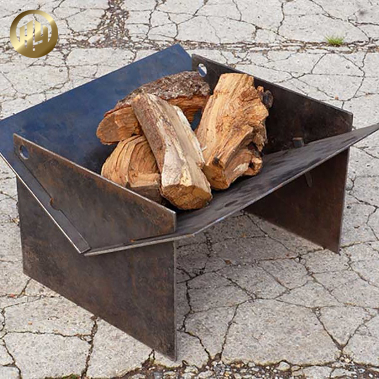 Rectangular Metal Laser Cut Assembly Modern Pattern Fire Pit Decoration Heater